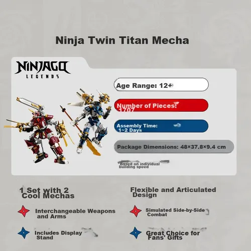 Brinquedo Lego Ninjago 71870 Twin Titan Mech Blocks | MercadoLivre