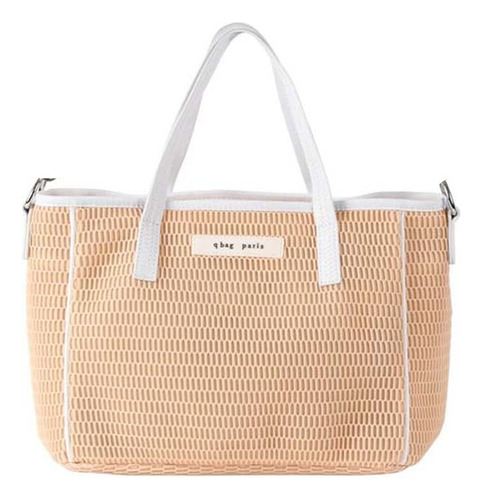 Qbag Paris Bolso Tote Grande Para Mujer, Diseno De Malla Lav