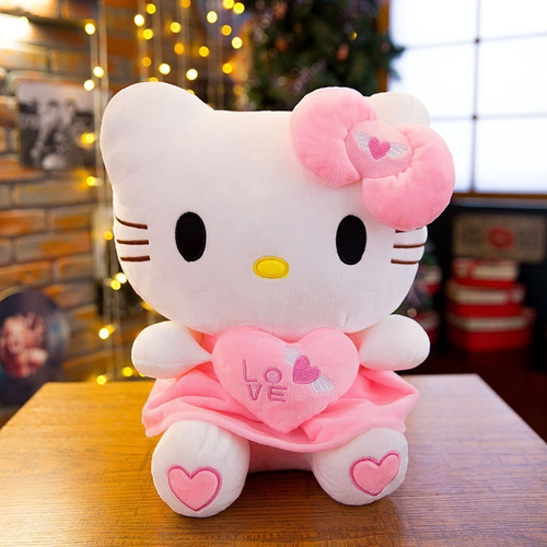 Peluche Hello Kitty Con Corazón Kawaii Para Regalo 25cm