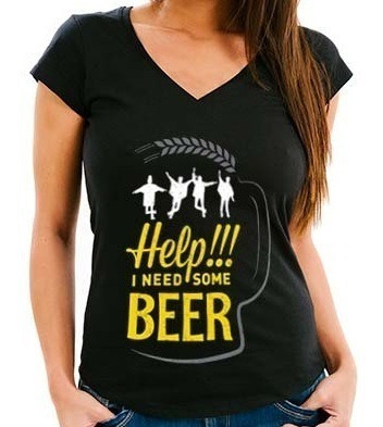 Camiseta Feminina Beatles Help (beer)