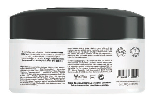 Mascarilla Capilar Macadamia + Aceite Argán 300g Revlon
