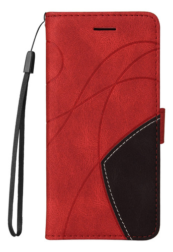 Funda Para Oppo Serie A De Piel Sintética De Alta Calidad, Funda Protectora Tipo Cartera Con Ranura Para Tarjetas, Soporte, Etc., Color Rojo