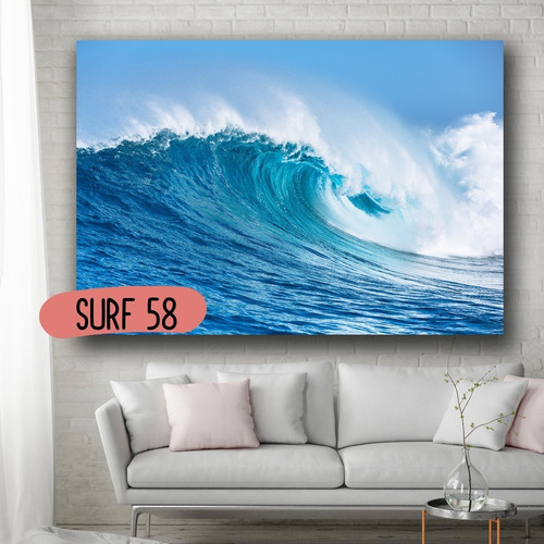 Cuadro Surf Olas Mar Playa 120x70 Otros Diseños Tela Canvas