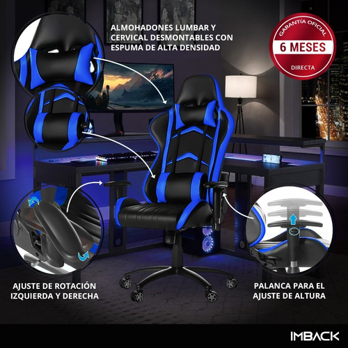 Imagen 3 de 10 de Silla Gamer Sillon Reclinable Oficina Play Xbox Compu Cuero