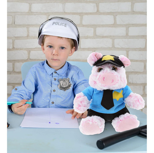 Dollibu Cerdo Policía Peluche 22.86 Cm Suave Uniforme