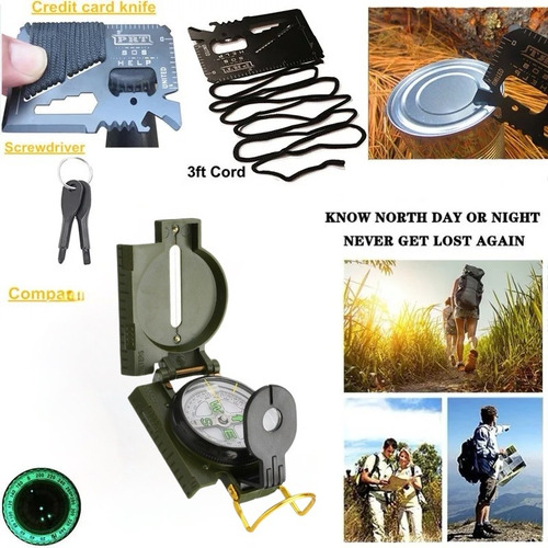 Mini Bolsa Tática Camuflada Com Kit De Sobrevivência Acampar