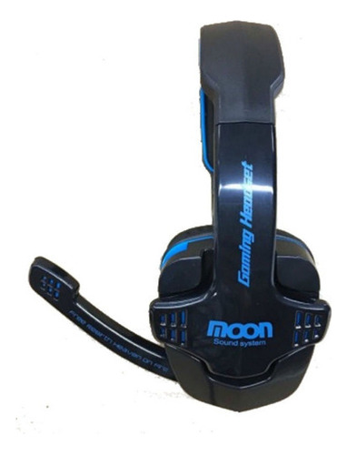 Auriculares Gamer Para Pc Notebook Moon Videollamada Zoom Color Negro