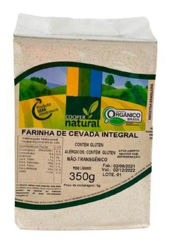 Farinha De Cevada Integral Orgânica Coopernatural 350g
