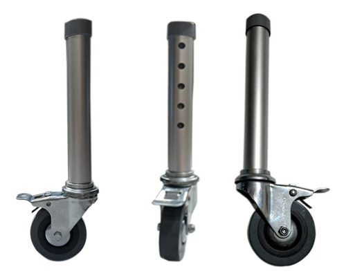 Imagen 4 de 10 de Silla Inodoro Portátil Con Ruedas Aluminio Alt. Regul.