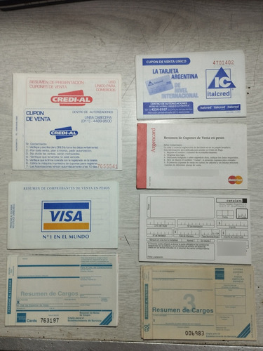 Antiguos Cupones De Venta Tarjeta De Crédito Visa American