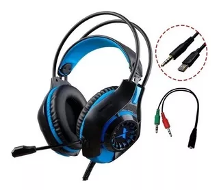 Fone Headset Gamer Usb+p2 C/led Para Ps4/xbox One/pc/not