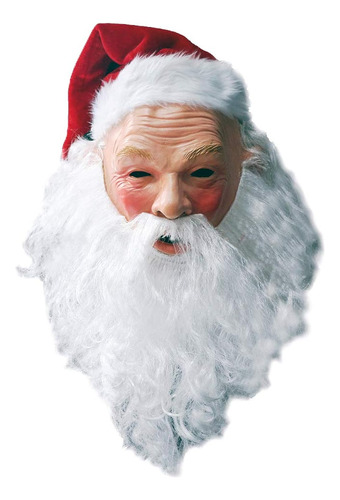 Máscara De Látex De Papá Noel De Navidad Con Sombrero