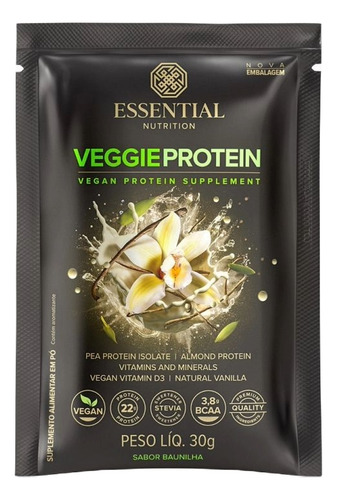 Veggie Protein Vanilla Sachê Essential Nutrition 30g