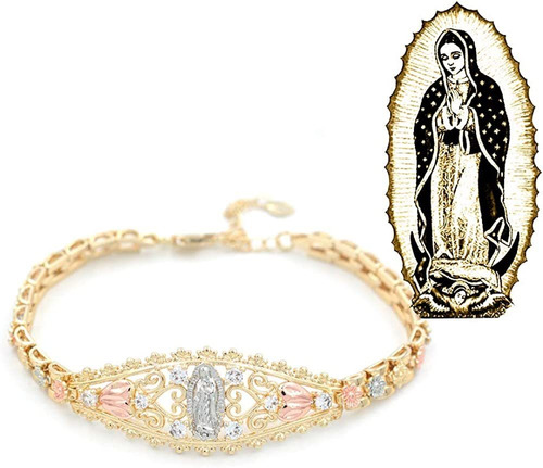 Joyas Joyas Tricolor 14k Gold Filled Guadalupe Virgin P...