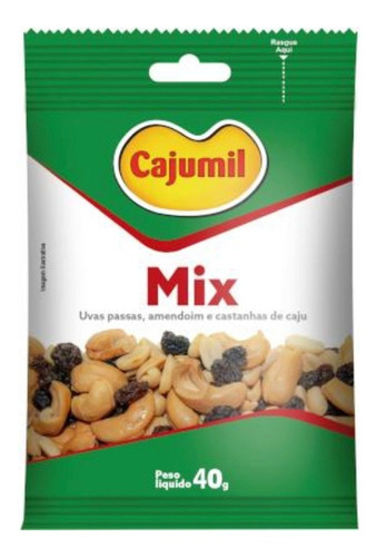 Mix De Castanhas Caju Nuts Frutas Secas Cajumil Pacote 40g