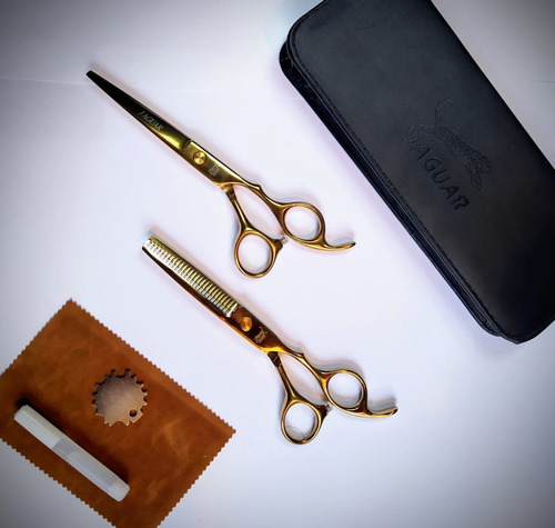 Kit Tijeras Jaguar Cortar Cabello Corte Peluqueria + Estuche