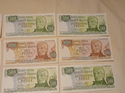 Billetes Antiguos Argentina Pesos Ley 18.188 X 12 Sc Sc-