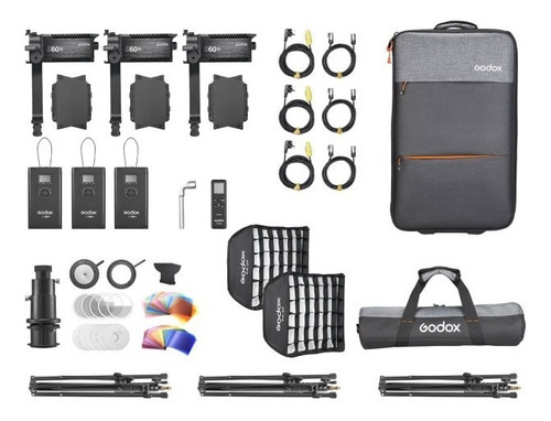Godox S60bi-d Kit De Foco Com 3 Luzes