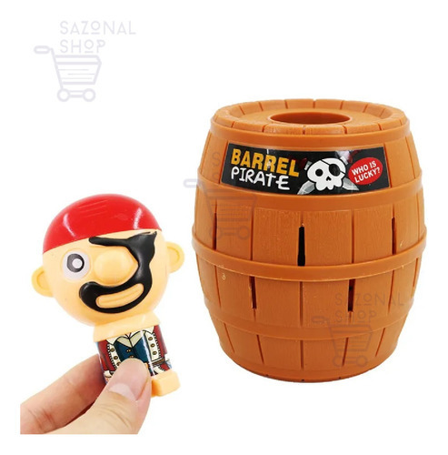 Pula Pirata Jogo Com Barril E 16 Espadas Coloridas Grande