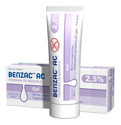 Benzac Ac Gel 2.5% 60gr Gel Galderma Acné Barros Espinillas 