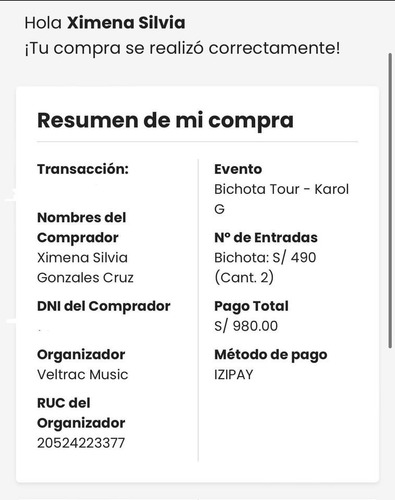 Imagen 3 de 3 de Entradas Zona Bichota - Karol G 2022