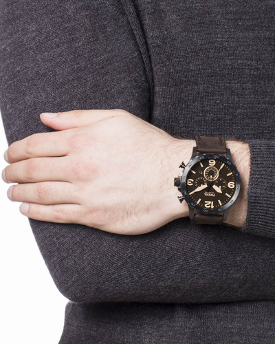 Reloj Fossil Jr1487 100% Original Cuero Cronografo