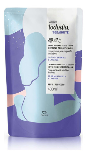  Refil Creme Tododia Todanoite Chá Camomila E Lavanda - 400ml