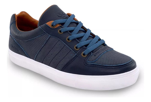 Zapatilla Urbana Hombre Cuero- Novi Azul Vichino