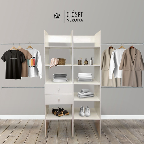 Closet Verona Entrepañera Premium Ajustable Color Blanco