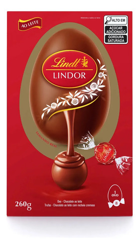 Ovo De Páscoa Ao Leite Com 8 Bombons Cremosos 260g - Lindt