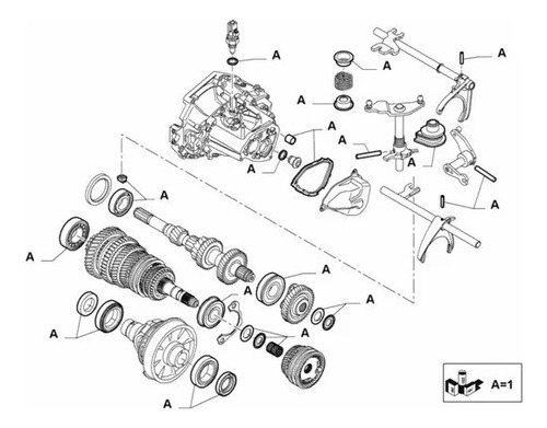 Kit Reparacion Caja Velocidades Cambios Fiat Qubo Original