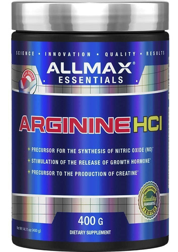 Arginina Hcl Allmax 400 G Precursor Oxido Nitrico Y Creatina
