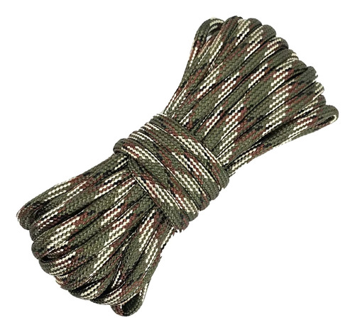 10m Corda Paracord 4mm 7 Filamentos Poliéster Supercubo Cor Verde-musgo