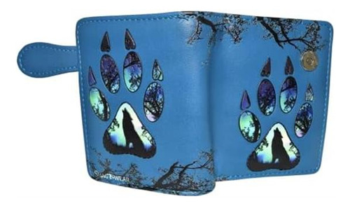 Shag Wear Wolf Paw Cartera Pequeña Para Mujer Azul