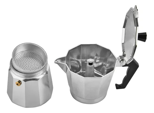 Cafetera Expresso Italiana Aluminio 12 Tazas Color Plateado