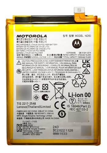 Bateria Motorola G42 Xt2233 G62 Xt2223 Nd50 100% Original