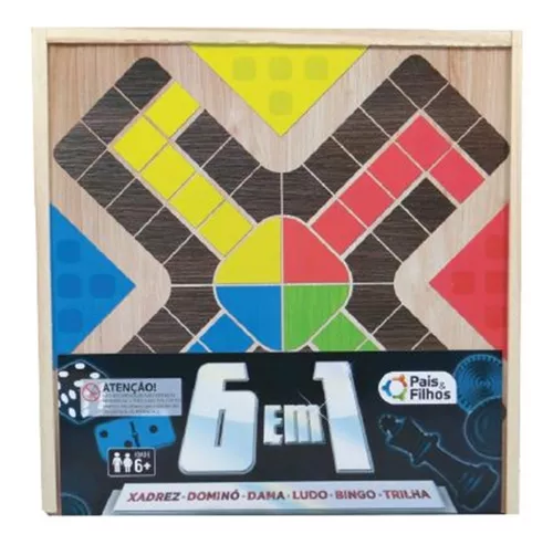 Jogos Classicos 6 Em 1 Xadrez Domino Dama Ludo Bingo Trilha