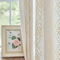 Comprar Cortinas Bohemias De Lino 213 Cm Filtrantes Beige Para Sala