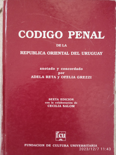 Código Penal Del Uruguay 2001