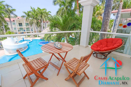 Cad Diamante Lakes Rubí 319. Terraza Con Vista A La Alberca Y Áreas Comunes