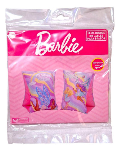 Par De Flotis Inflable Salvavidas Brazo Flotador Barbie Color Rosa
