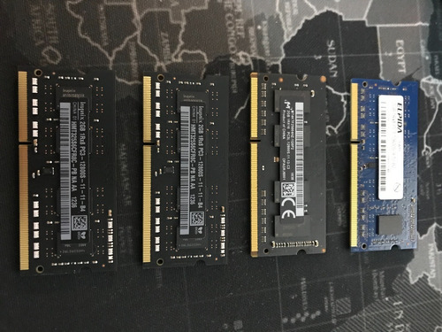 Imagem 1 de 5 de Lote 4 Memórias Ddr3 2gb Notebook Mac Mini
