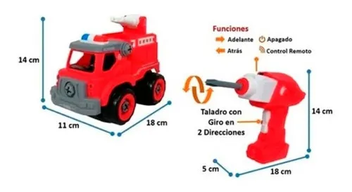 Camión De Bomberos A Control Remoto - Vamos A Jugar Color Rojo