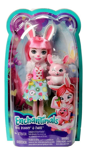 Imagem 1 de 4 de Boneca Enchantimals Rosa Bree Bunny E Coelho Twist Original