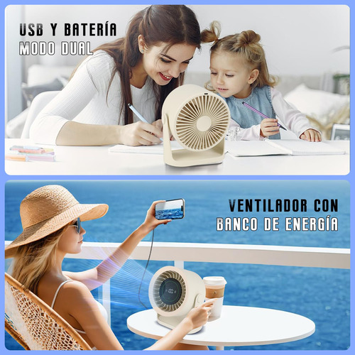 De Escritorio Con Batería Recargable, Ventilador Portátil