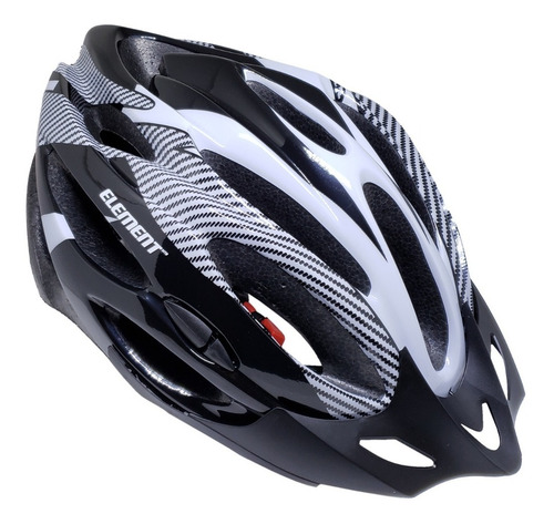 Imagem 2 de 7 de Capacete Com Sinalizador De Led Ciclismo Bike Preto - Branco