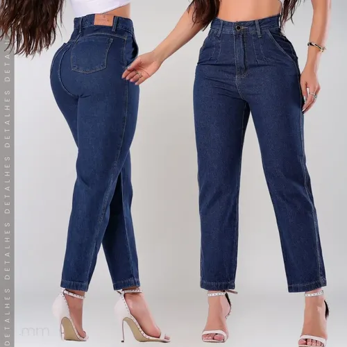 Calça Jeans Moom Luxo Moda Feminina Escura Cos Alto 100% — R$ 64,35 em Mercado Livre, 41% OFF