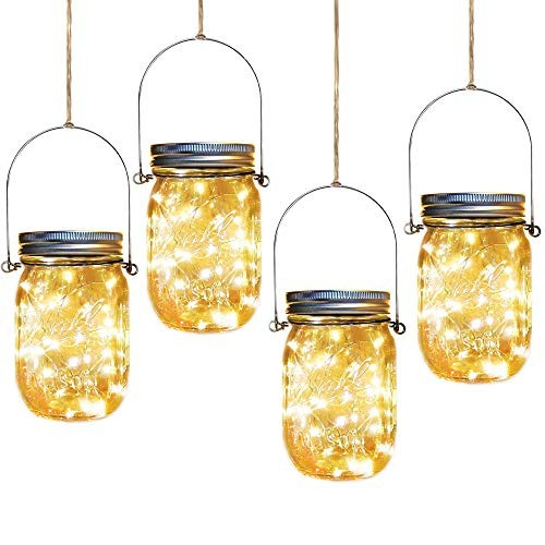 Solar Mason Jar Lights4 Pack 30 Led Cadena De Hadas Estrella