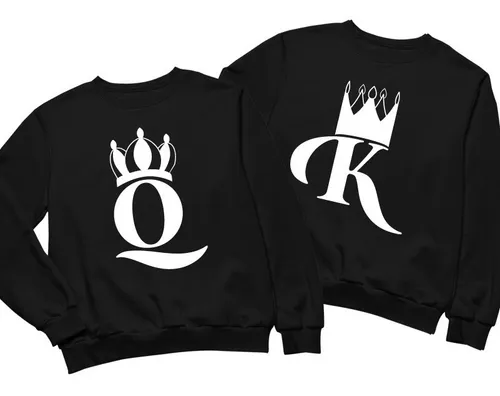 Sudaderas Para Parejas Novios King Queen Coronas 4