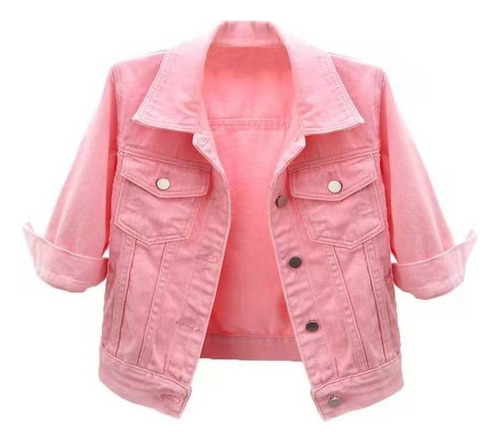 Chaqueta Jeans Mujer Manga Corta Tres Cuartos